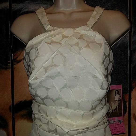 Bettie Page Vintage Wedding Hot Time in City Pencil Mermaid Ivory Cream Dress - Picture 2 of 8